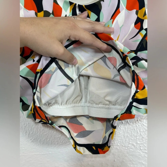 Anthropologie Sweaty Betty Power High Neck Bra Tank Top in Green Frond Print XS - Picture 4 of 10